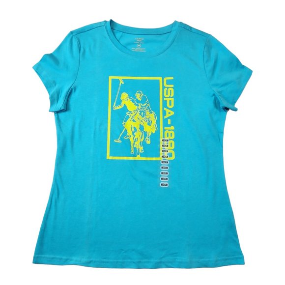 U.S. Polo Assn Women's Short Sleeve T-Shirt Graphic Print Tee - Picture 1 of 3